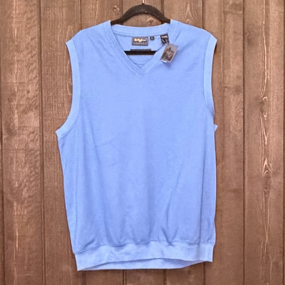 Bobby Jones Players Vest Men's XL Blue V-Neck Pullover Peruvian Pima Cotton NWT